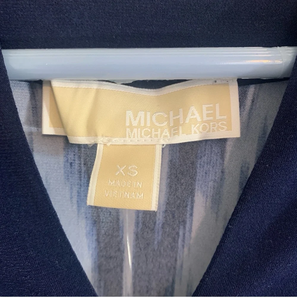 Michael Kors Crew Blue Kimono sleeves MIDI Dress XSmall